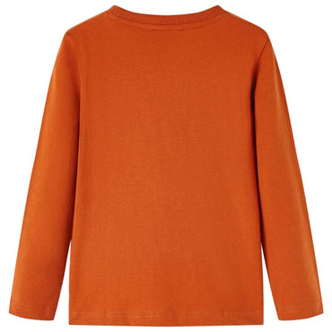 Kinder-Langarmshirt Rostbraun 128