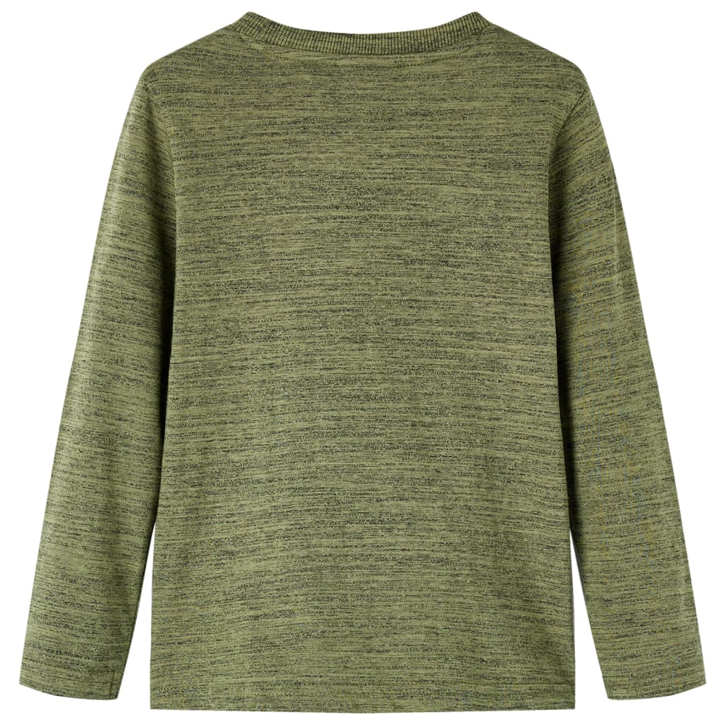 Kinder-Langarmshirt Khaki Melange 104