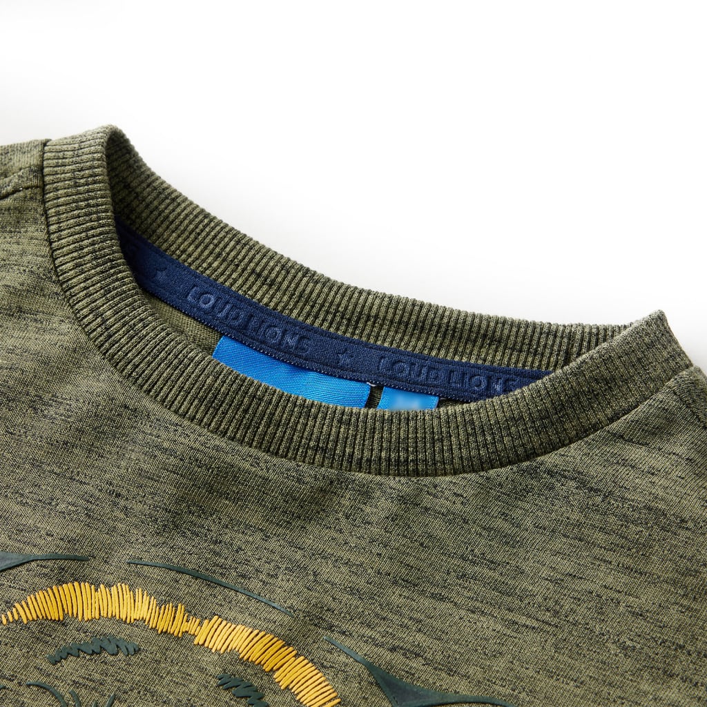 Kinder-Langarmshirt Khaki Melange 104