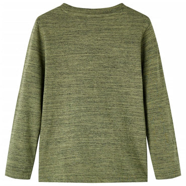 Kinder-Langarmshirt Khaki Melange 116
