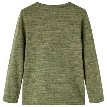 Kinder-Langarmshirt Khaki Melange 128