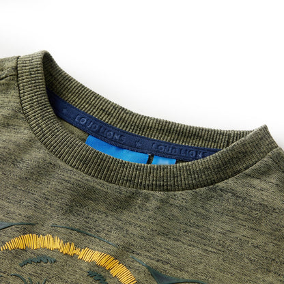 Kinder-Langarmshirt Khaki Melange 128