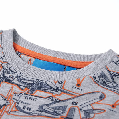 Kinder-Sweatshirt Grau Melange 128