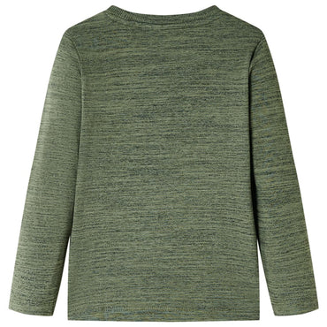 Kinder-Langarmshirt Khaki Melange 104