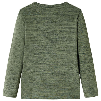 Kinder-Langarmshirt Khaki Melange 104