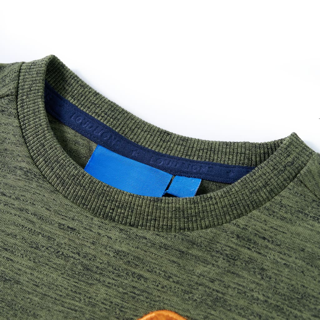 Kinder-Langarmshirt Khaki Melange 104