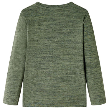 Kinder-Langarmshirt Khaki Melange 128