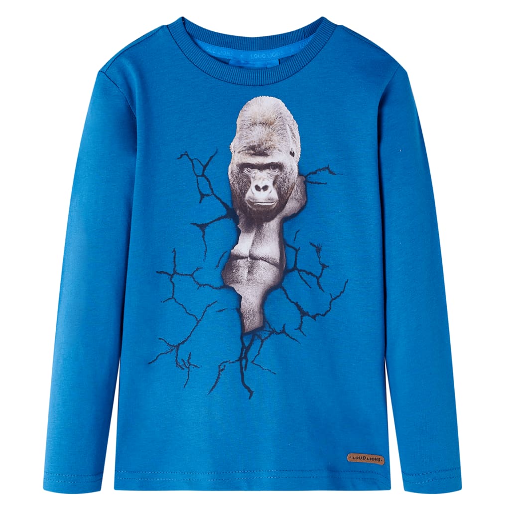 Kinder-Langarmshirt Petrolblau 128