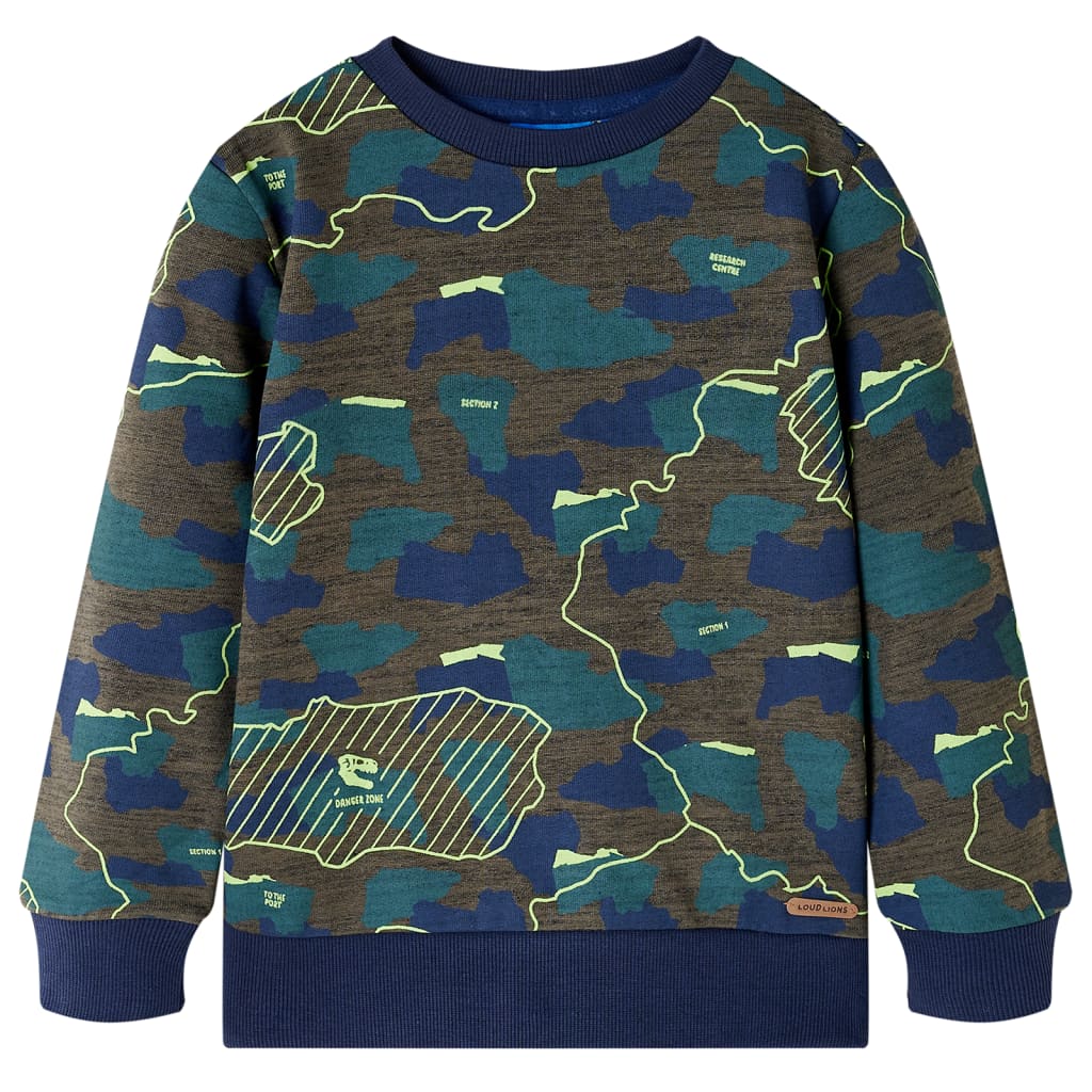 Sweat-shirt Enfant Kaki Foncé Mélange 140