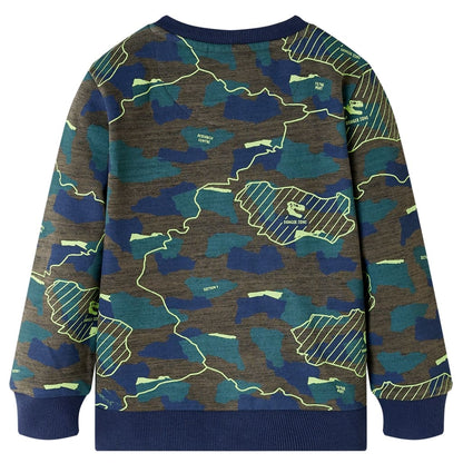 Sweat-shirt Enfant Kaki Foncé Mélange 140