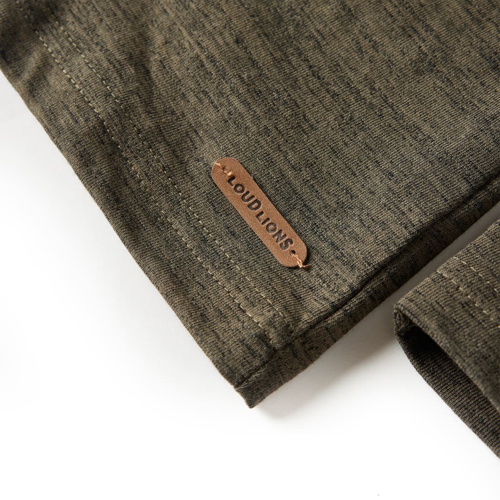 Kinder-Langarmshirt Dunkles Khaki Melange 104