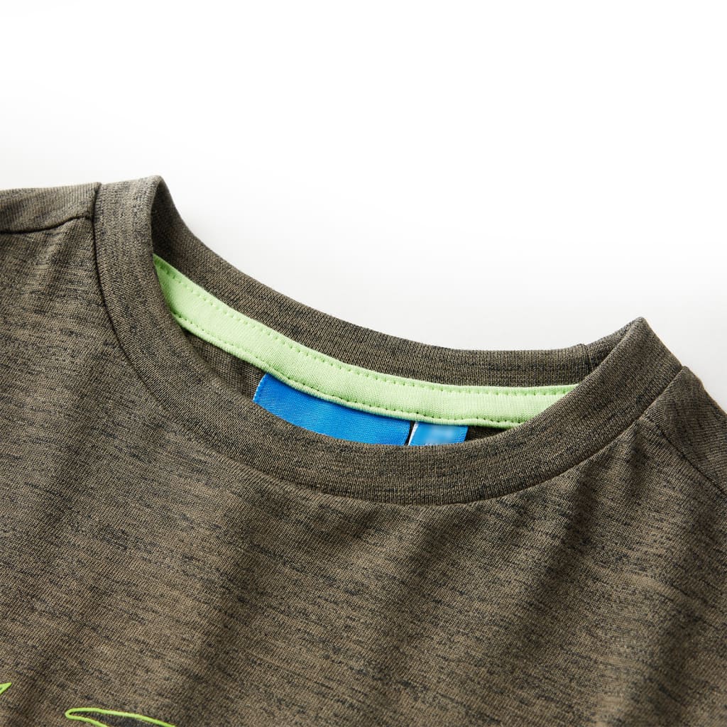 Kinder-Langarmshirt Dunkles Khaki Melange 128