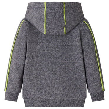 Kinder-Kapuzenpullover mit Reißverschluss Grau Melange 104