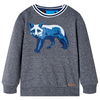 Sweat-shirt enfant bleu marine chiné 128