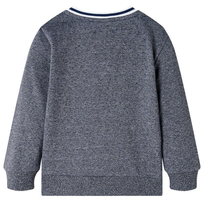 Sweat-shirt enfant bleu marine chiné 128