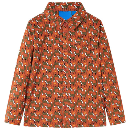 Chemise enfant marron rouille 140