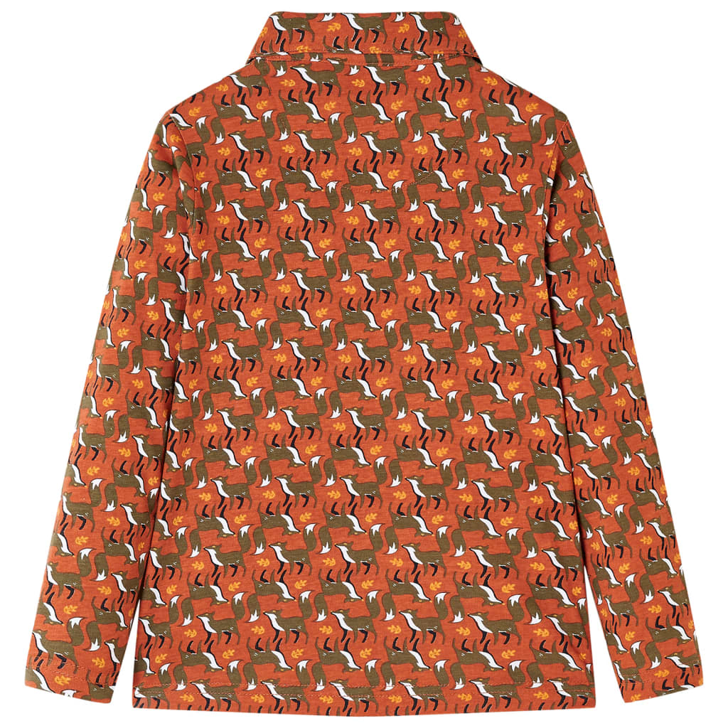 Chemise enfant marron rouille 140