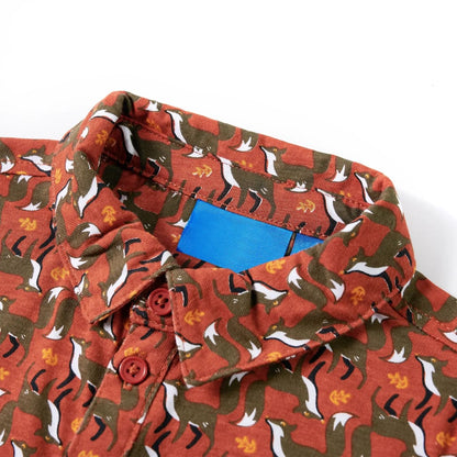 Chemise enfant marron rouille 140