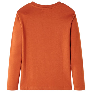 Kinder-Langarmshirt Rostbraun 92