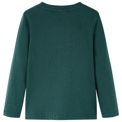 Kinder-Langarmshirt Dunkelgrün 92