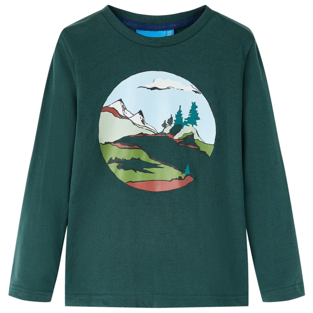 Kinder-Langarmshirt Dunkelgrün 104