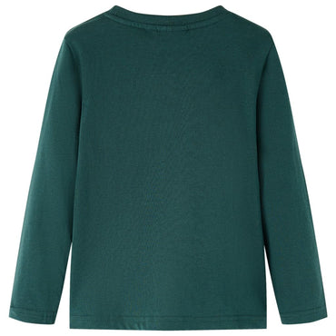 Kinder-Langarmshirt Dunkelgrün 128