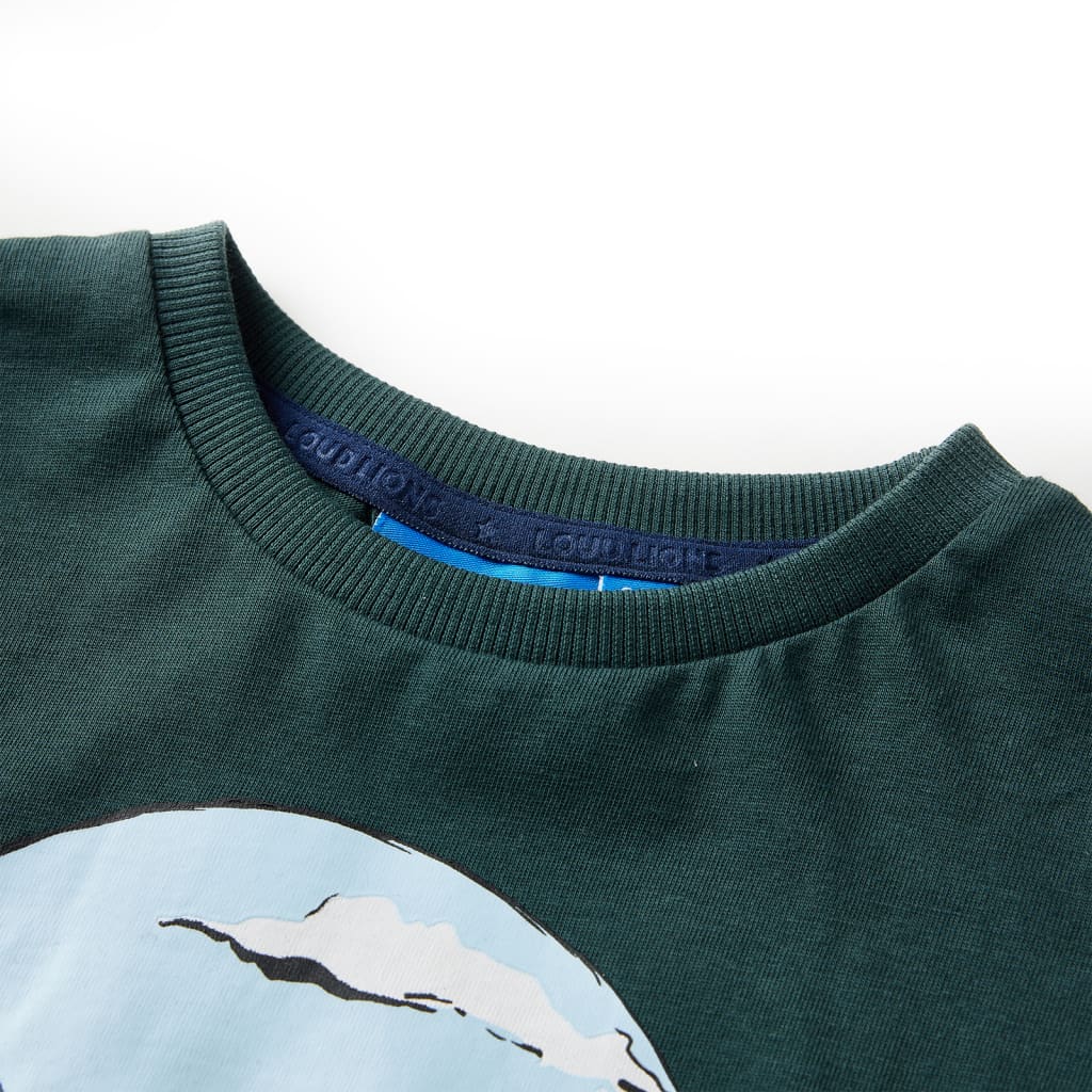 Kinder-Langarmshirt Dunkelgrün 128