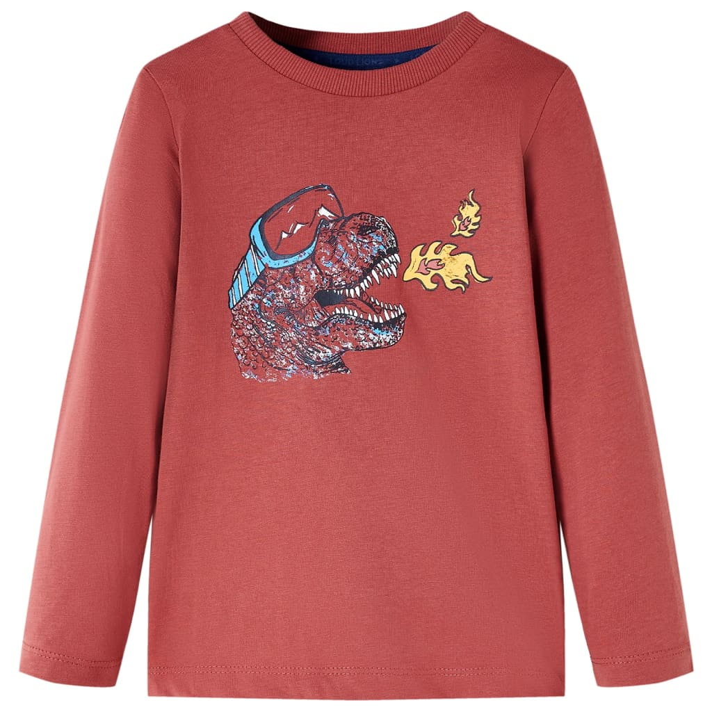 Kinder-Langarmshirt Dunkelrot 140