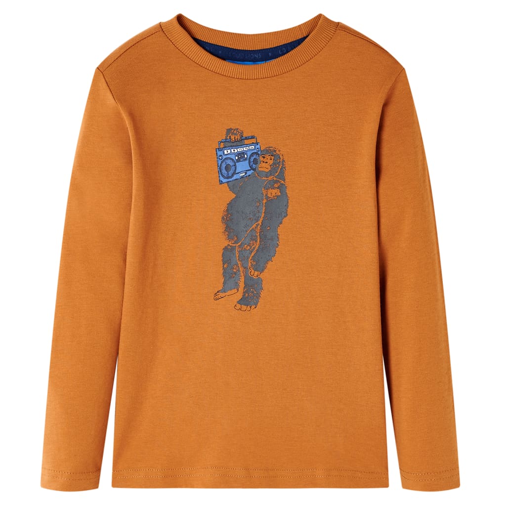T-shirt manches longues enfant ocre foncé 128
