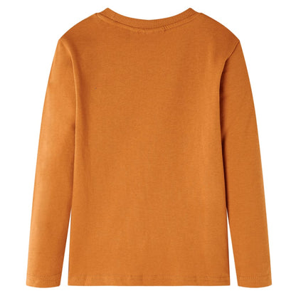 T-shirt manches longues enfant ocre foncé 128
