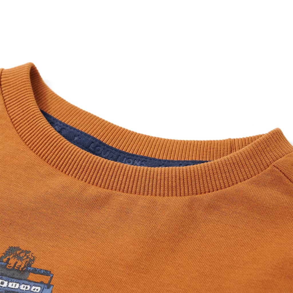 T-shirt manches longues enfant ocre foncé 128