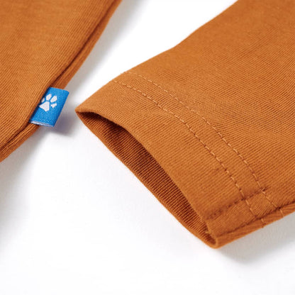 T-shirt manches longues enfant ocre foncé 128