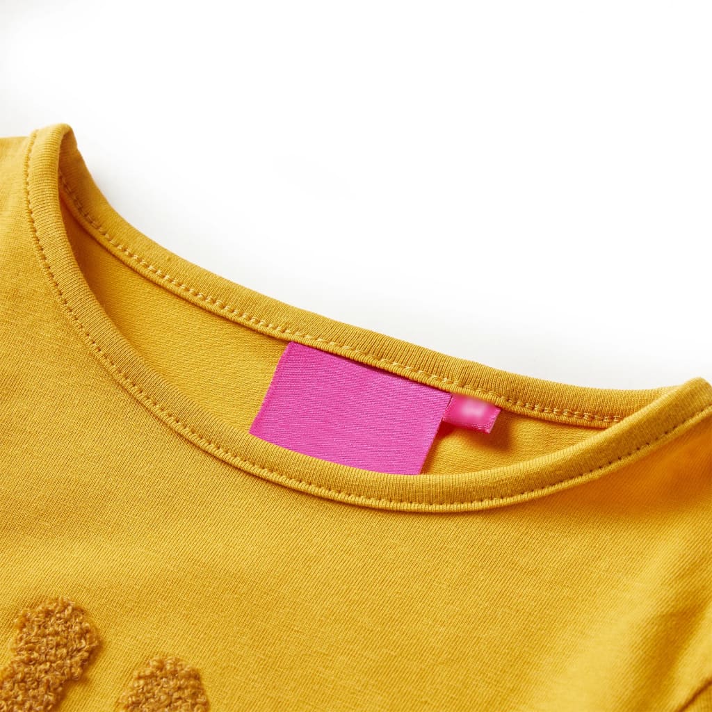 Kinder-Langarmshirt Dunkles Ocker 140