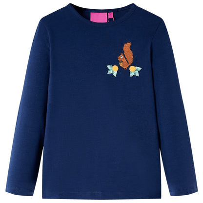 Kinder-Langarmshirt Marineblau 116