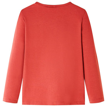 Kinder-Langarmshirt Dunkelrot 128