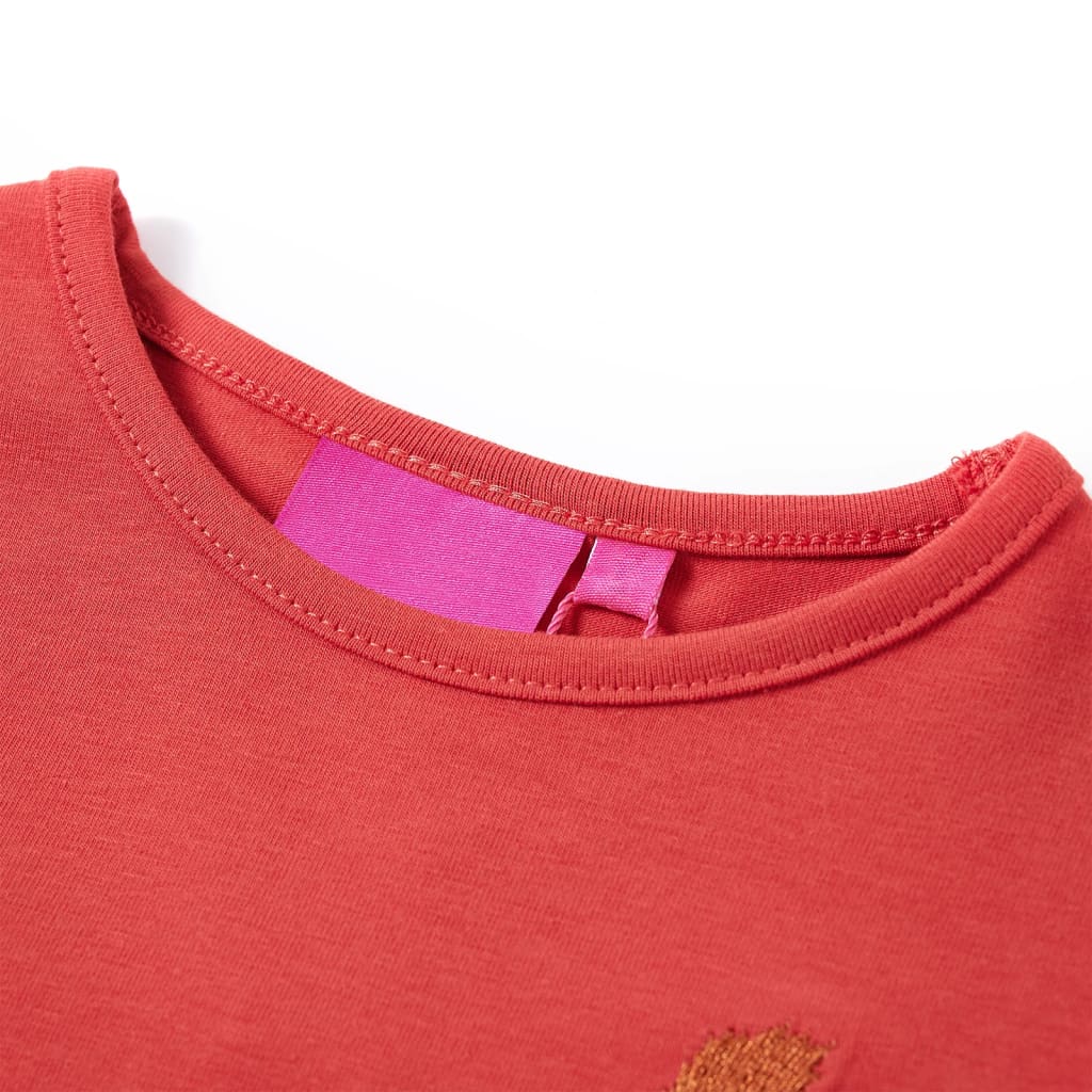 Kinder-Langarmshirt Dunkelrot 128