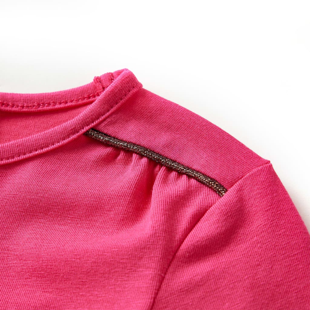 Kinder-Langarmshirt Knallrosa 116