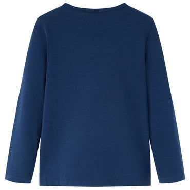 Kinder-Langarmshirt Marineblau 140