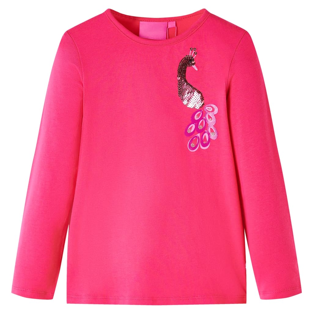 Kinder-Langarmshirt Knallrosa 104