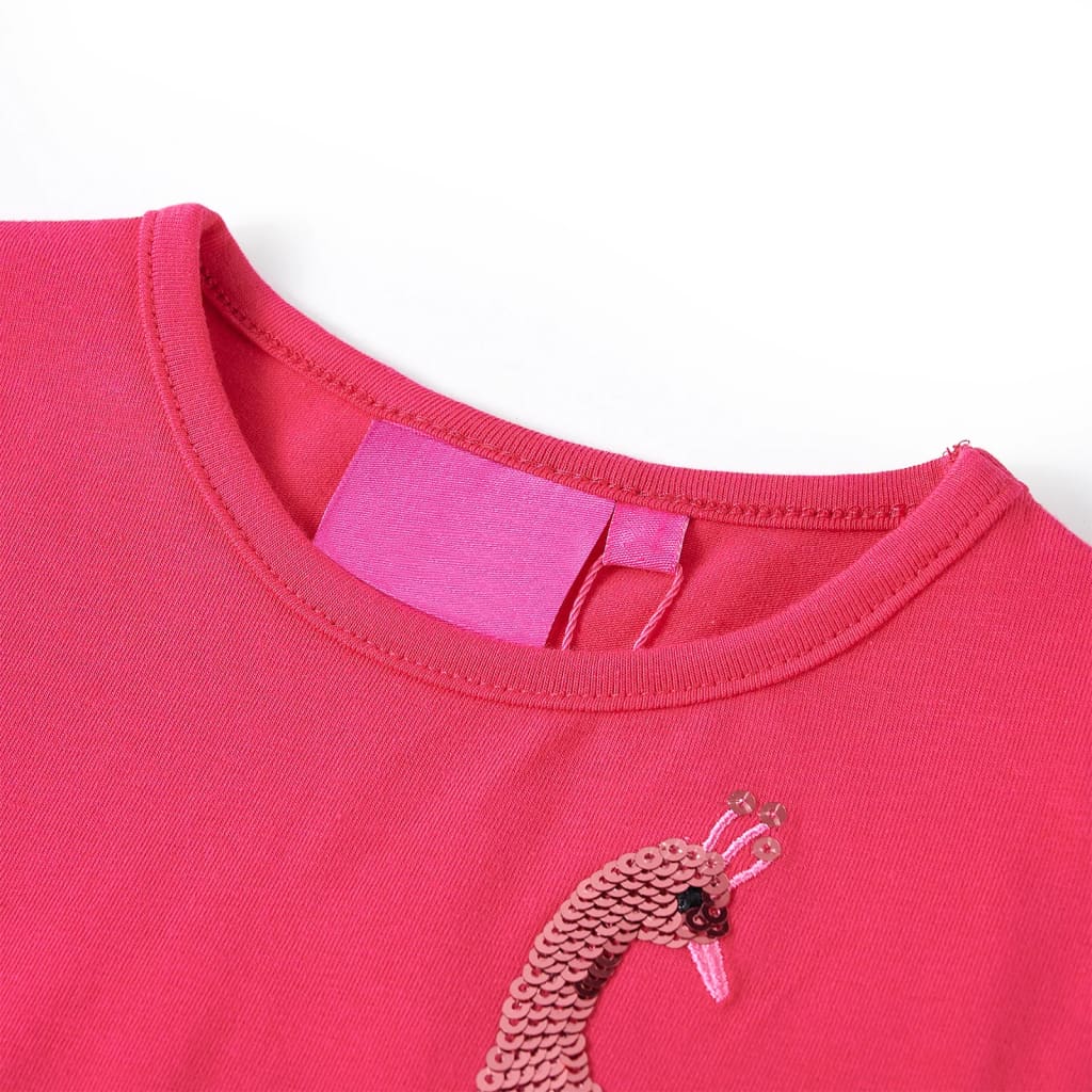 Kinder-Langarmshirt Knallrosa 104