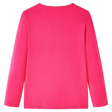 Kinder-Langarmshirt Knallrosa 128