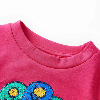 Kinder-Sweatshirt Knallrosa 116