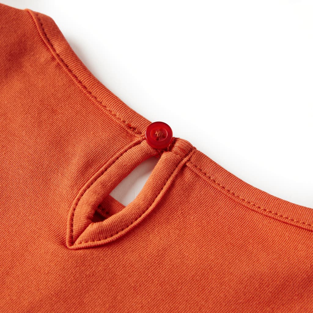 T-shirt manches longues enfant orange foncé 104