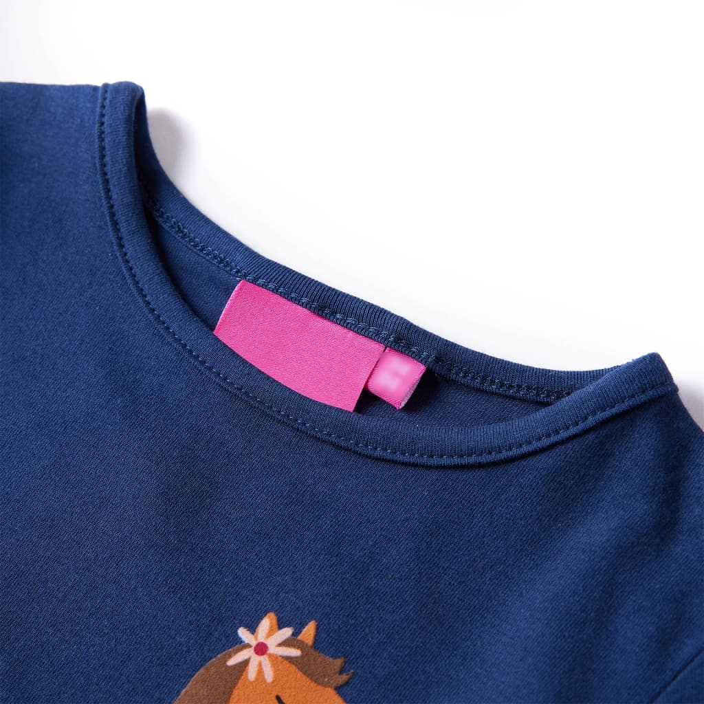 Kinder-Langarmshirt Marineblau 116