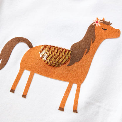 Kinder-Langarmshirt Ecru 128