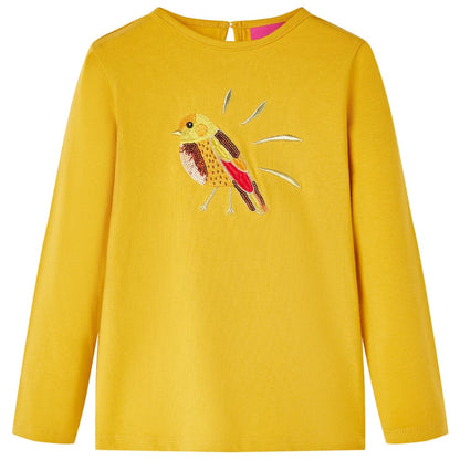 Kinder-Langarmshirt Dunkles Ocker 104