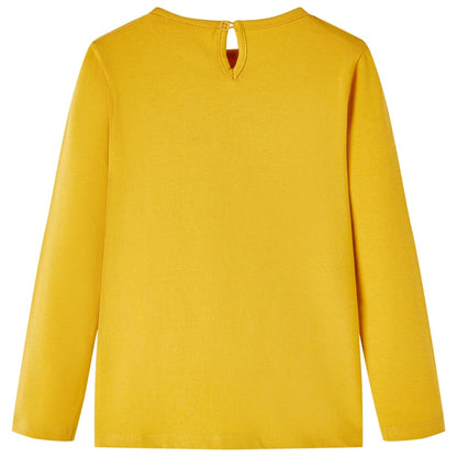 Kinder-Langarmshirt Dunkles Ocker 128
