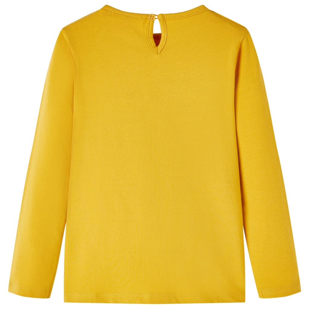 Kinder-Langarmshirt Dunkles Ocker 140