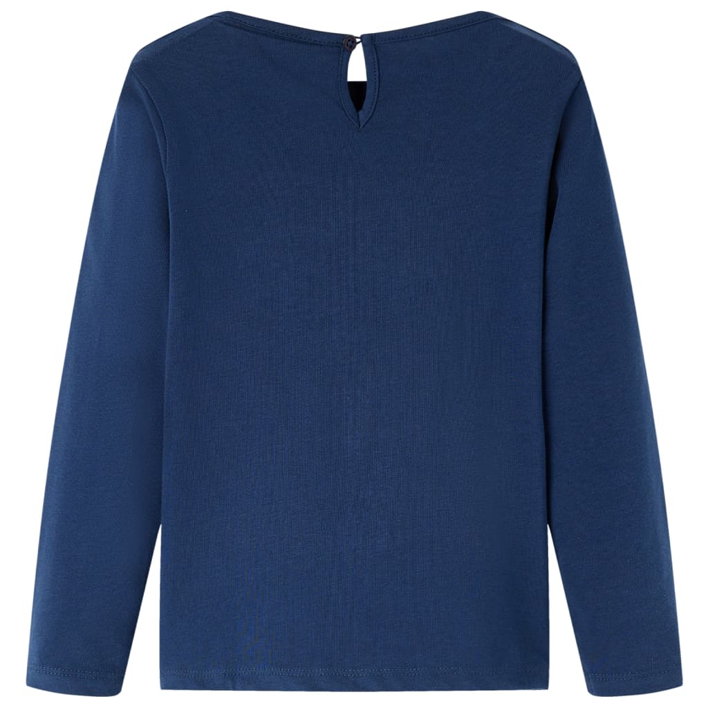 Kinder-Langarmshirt Marineblau 128