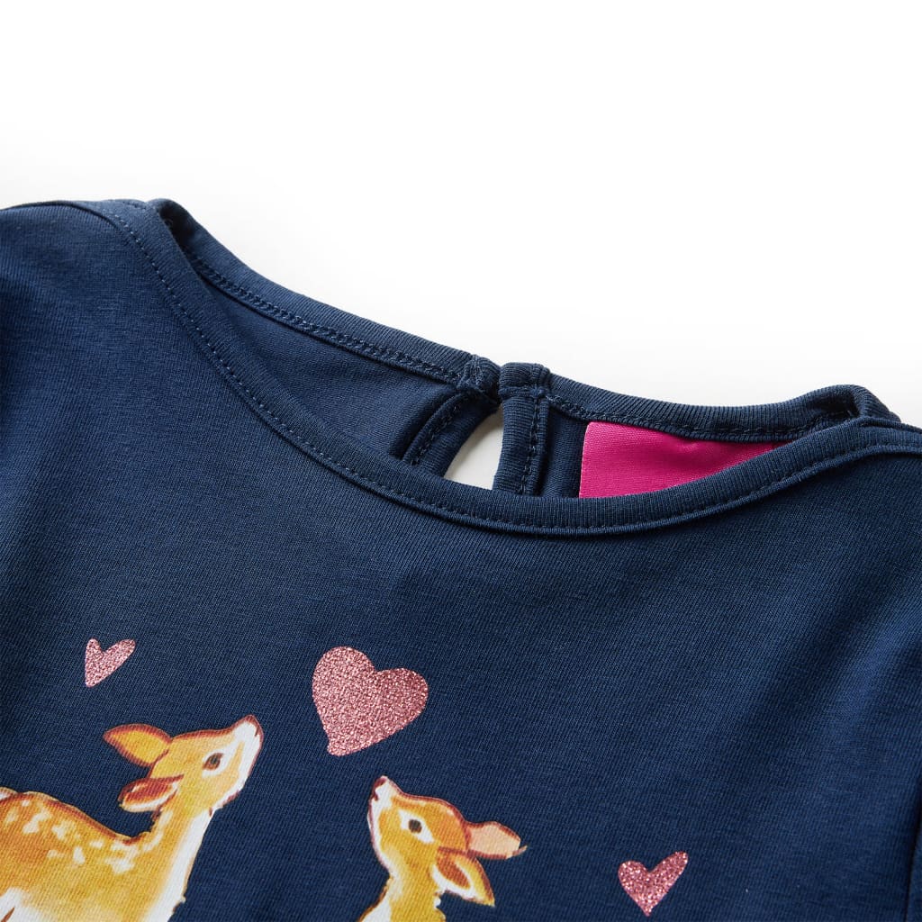 Kinder-Langarmshirt Marineblau 116